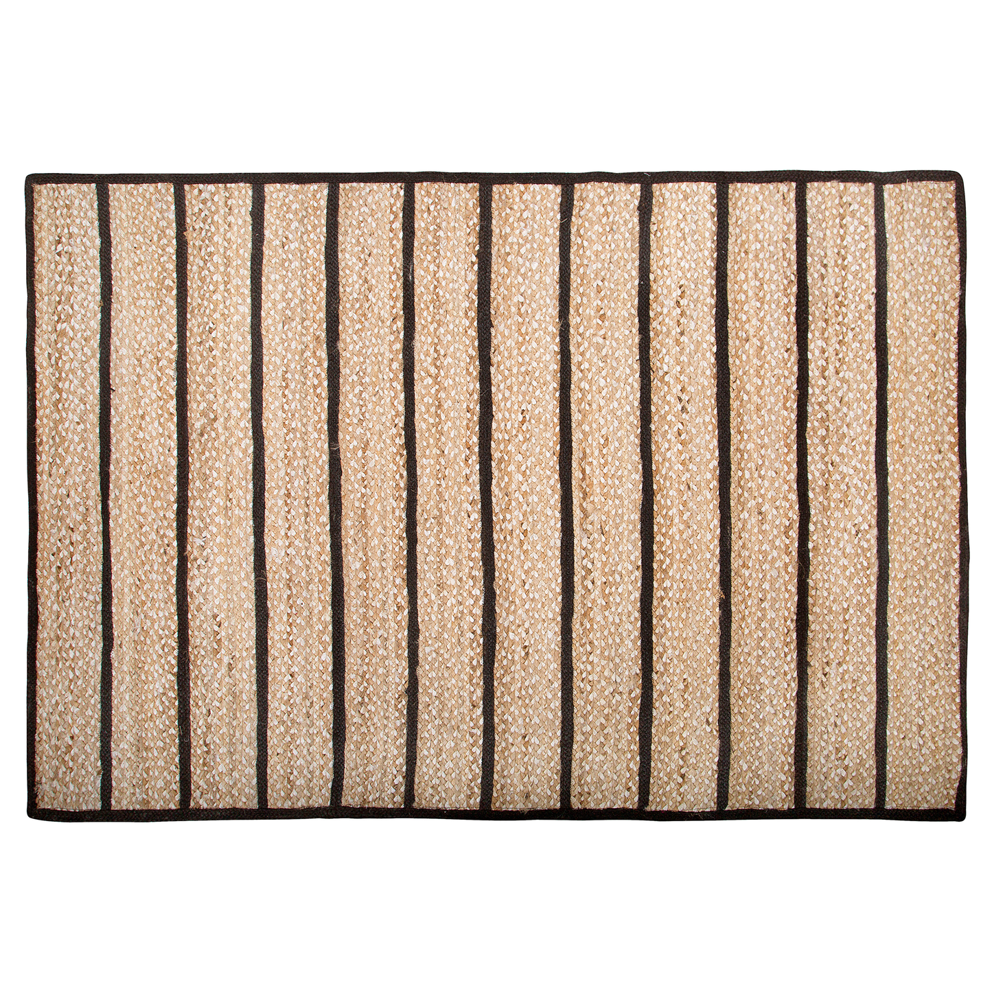 Teppich Jute-Baumwolle schwarz/beige 140 x 200 cm Kurzflor KARADONA