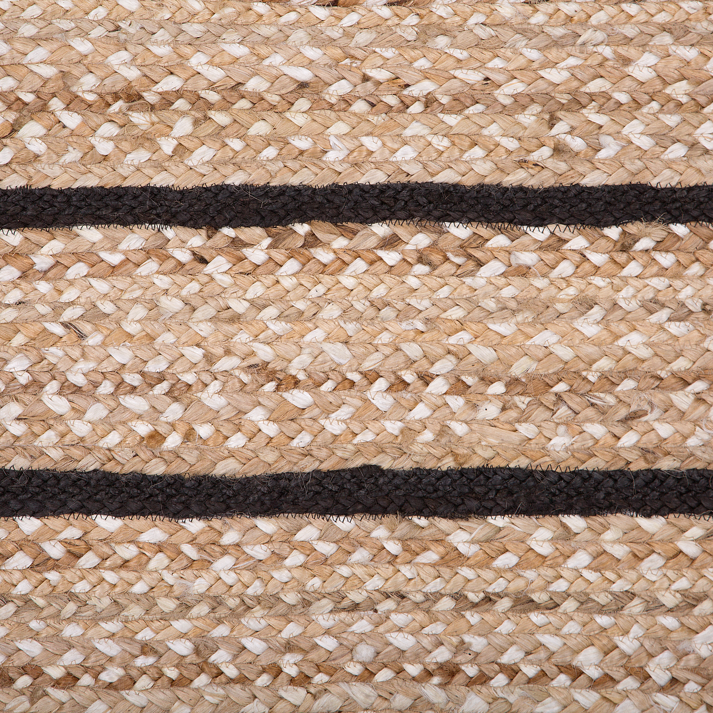 Teppich Jute-Baumwolle schwarz/beige 140 x 200 cm Kurzflor KARADONA