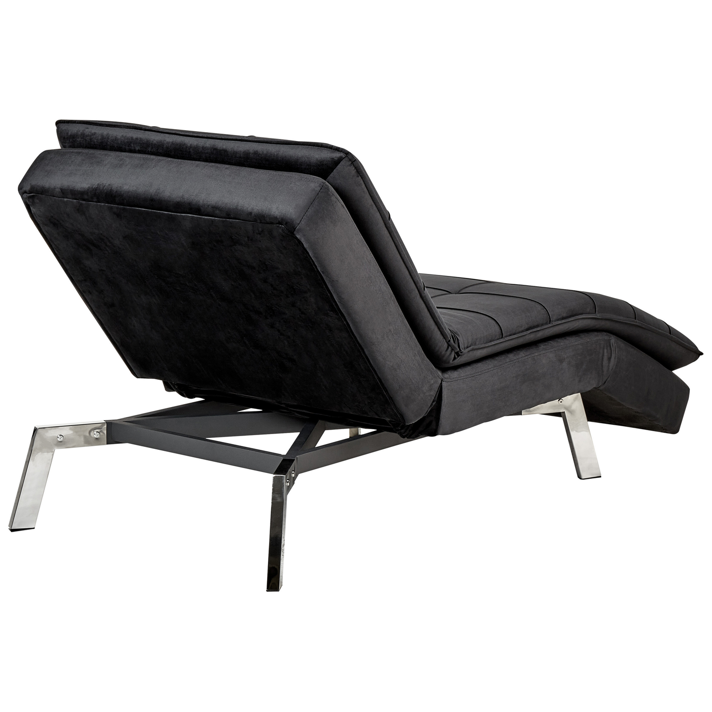 Chaiselongue Samtstoff schwarz verstellbar LOIRET