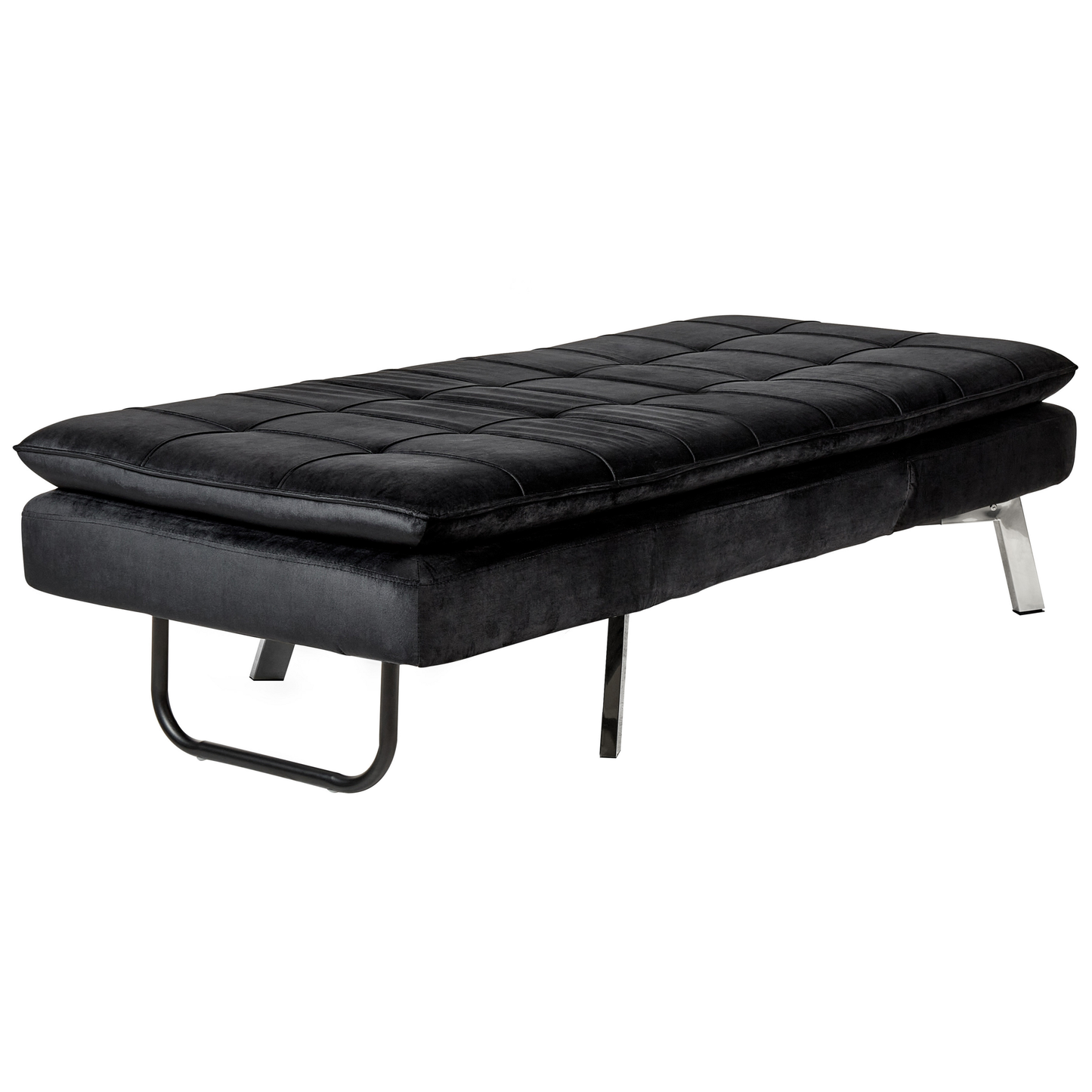 Chaiselongue Samtstoff schwarz verstellbar LOIRET