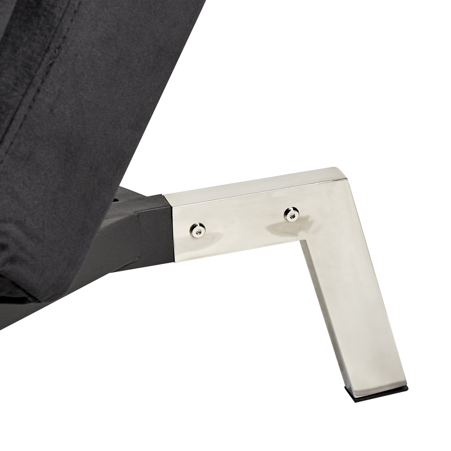 Chaiselongue Samtstoff schwarz verstellbar LOIRET
