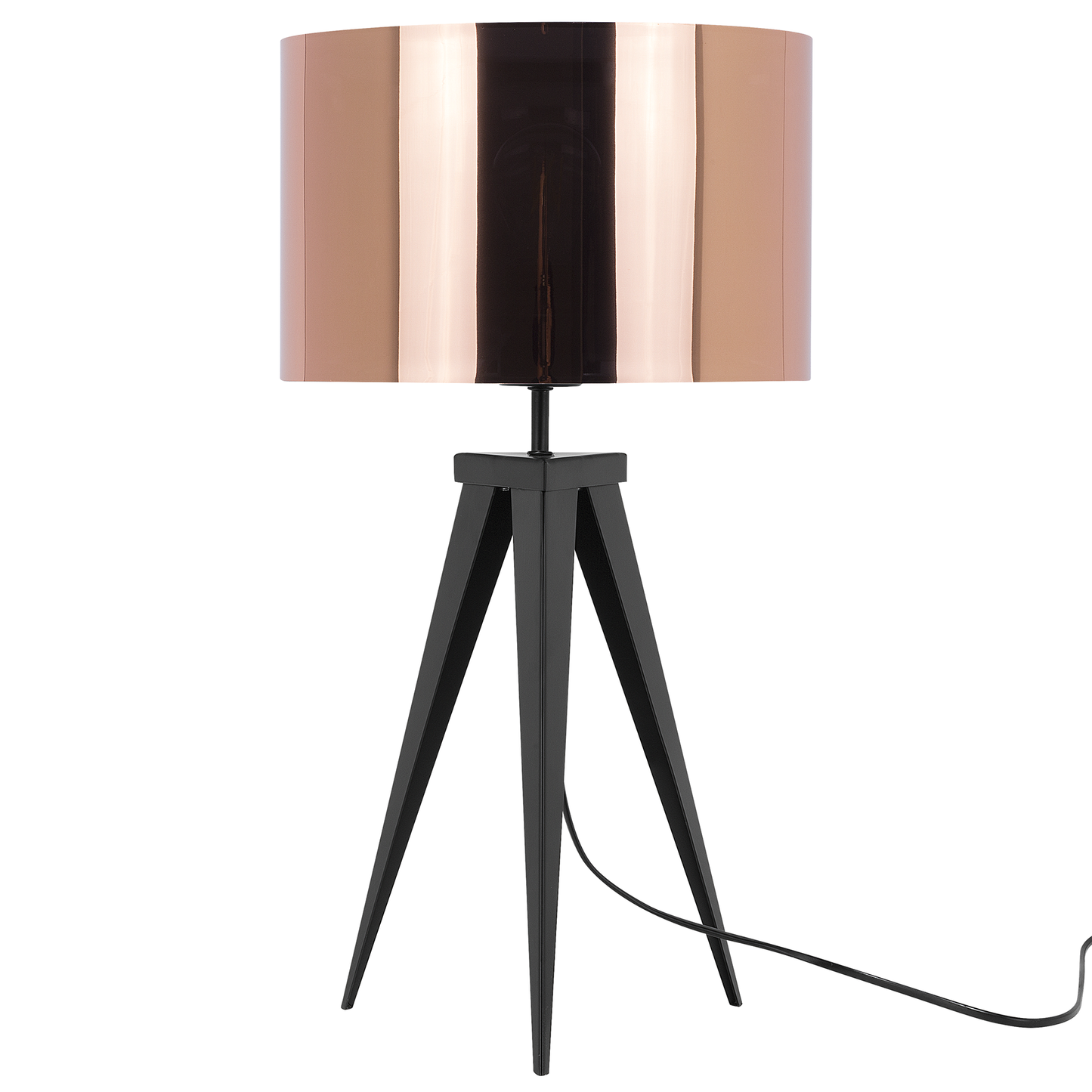 Tischlampe kupfer 55 cm Trommelform STILETTO