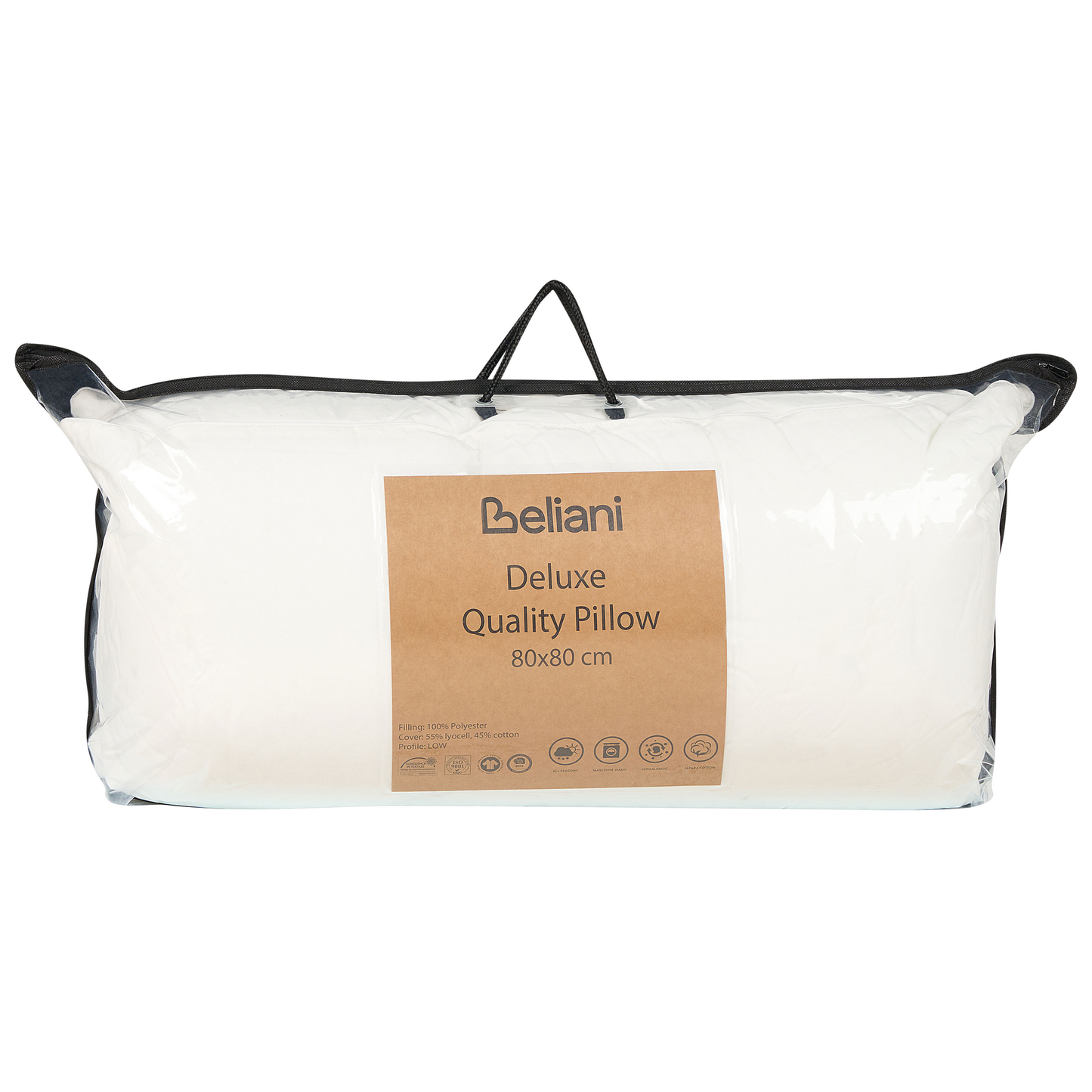 Kopfkissen TRIGLAV Niedrig Polyester 80 x 80 cm Weiss