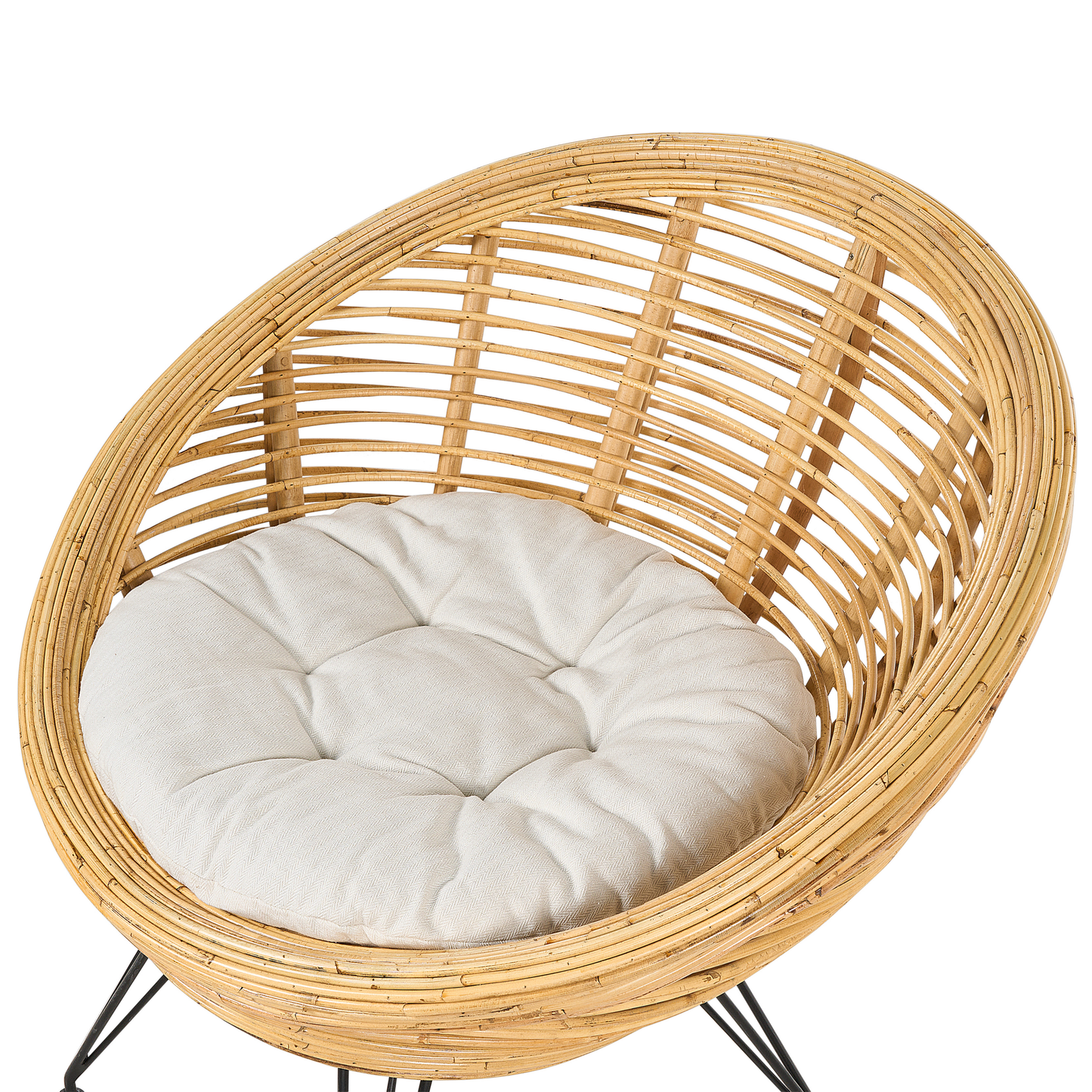 Set mit 2 Stühlen und Sitzkissen MARATEA Rattan Naturfarben