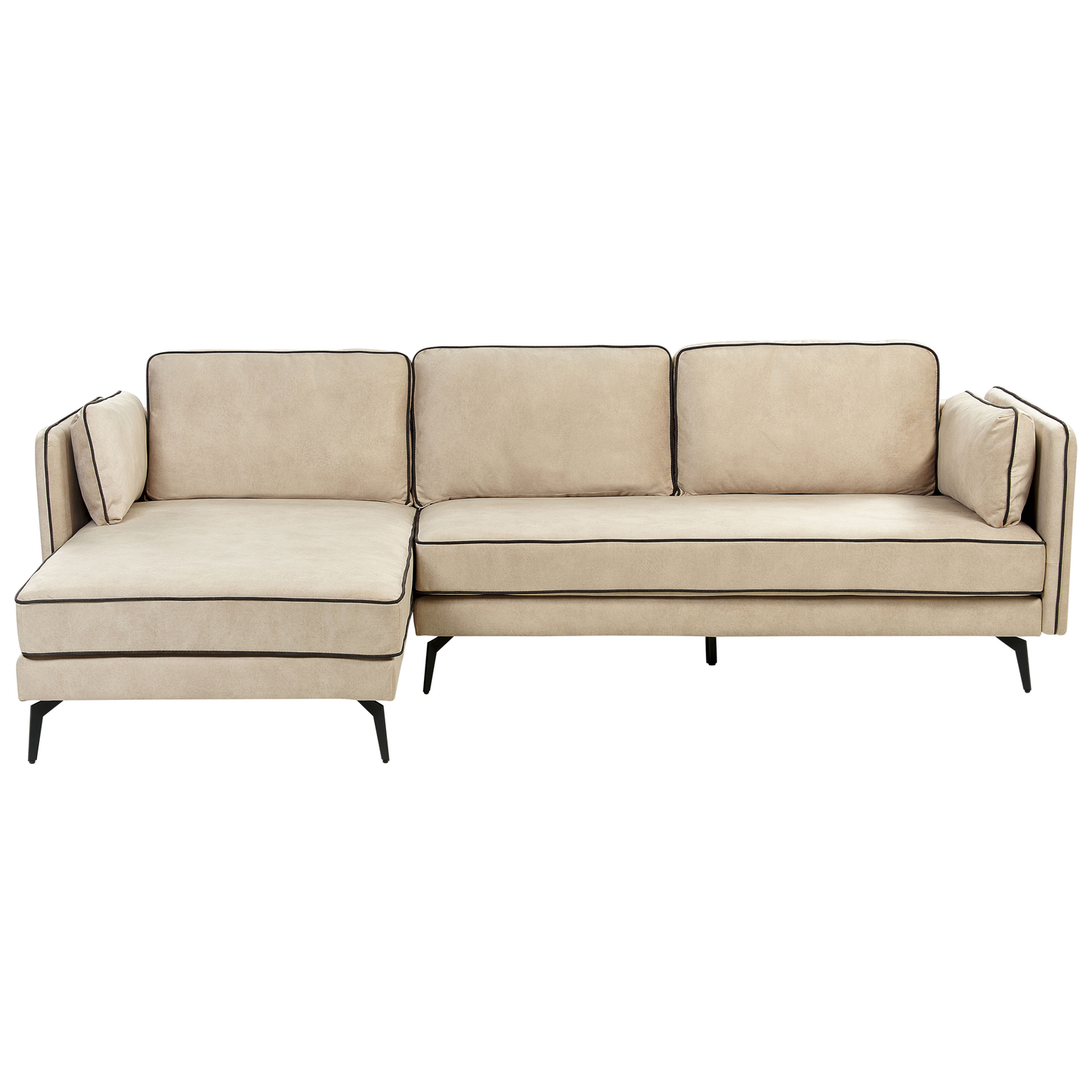 3-Sitzer Ecksofa Samtstoff beige rechtsseitig ALTAN