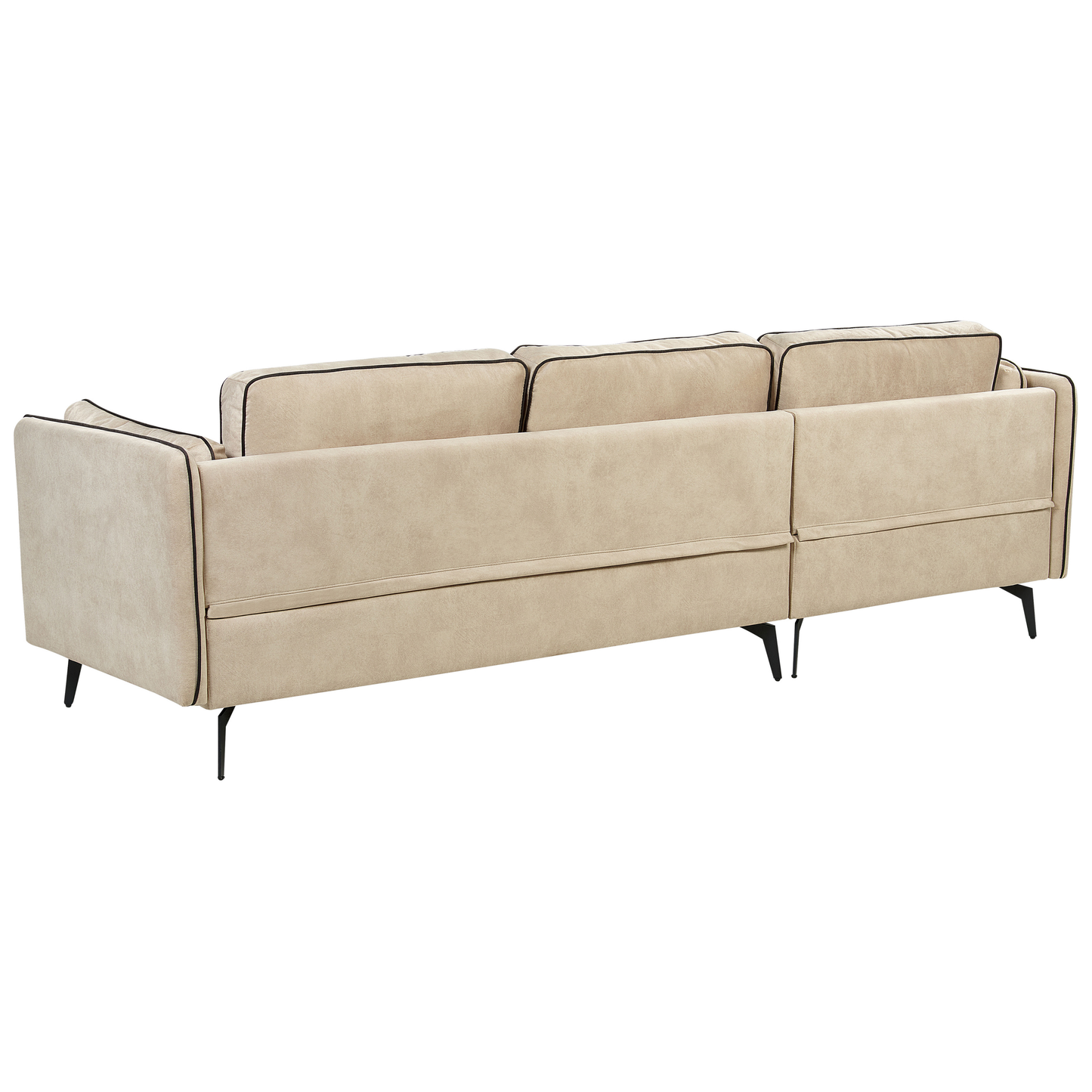 3-Sitzer Ecksofa Samtstoff beige rechtsseitig ALTAN