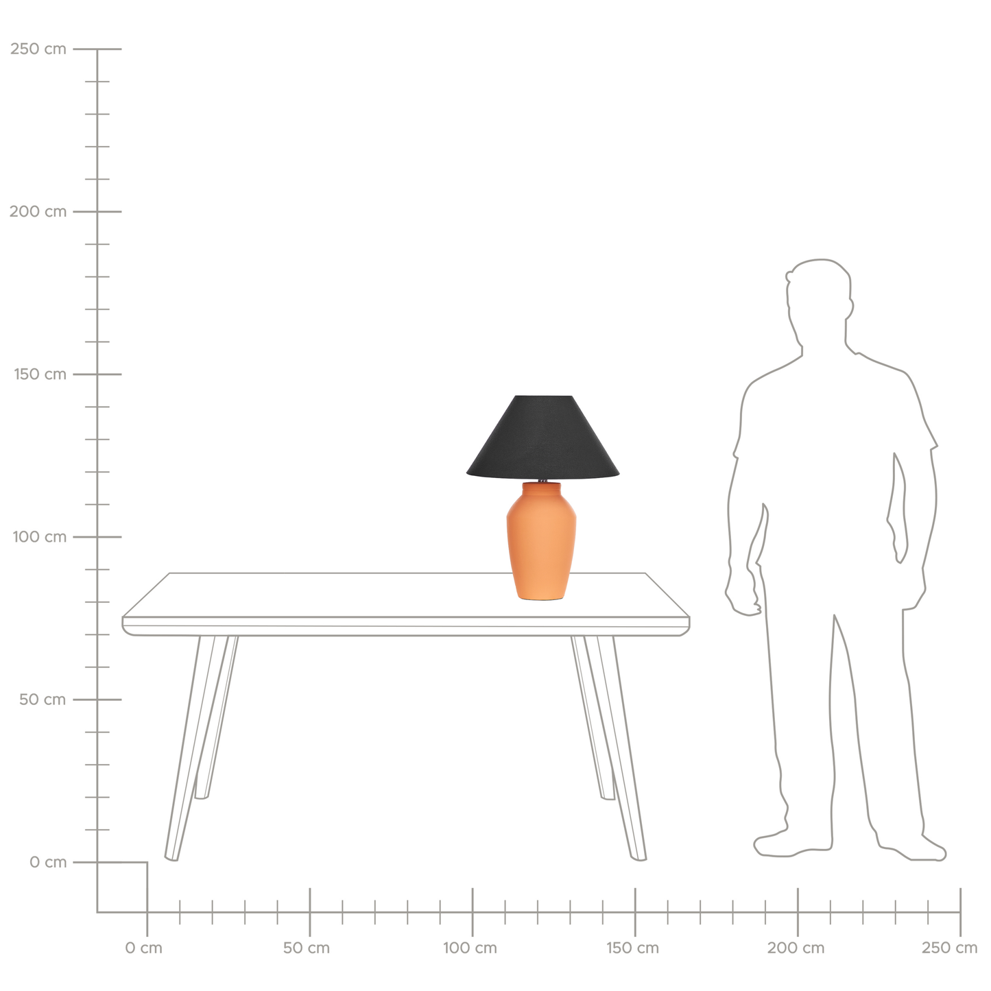 Tischleuchte RODEIRO Keramik Orange