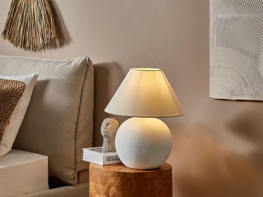 Tischleuchte LIMIA Keramik Cremeweiss