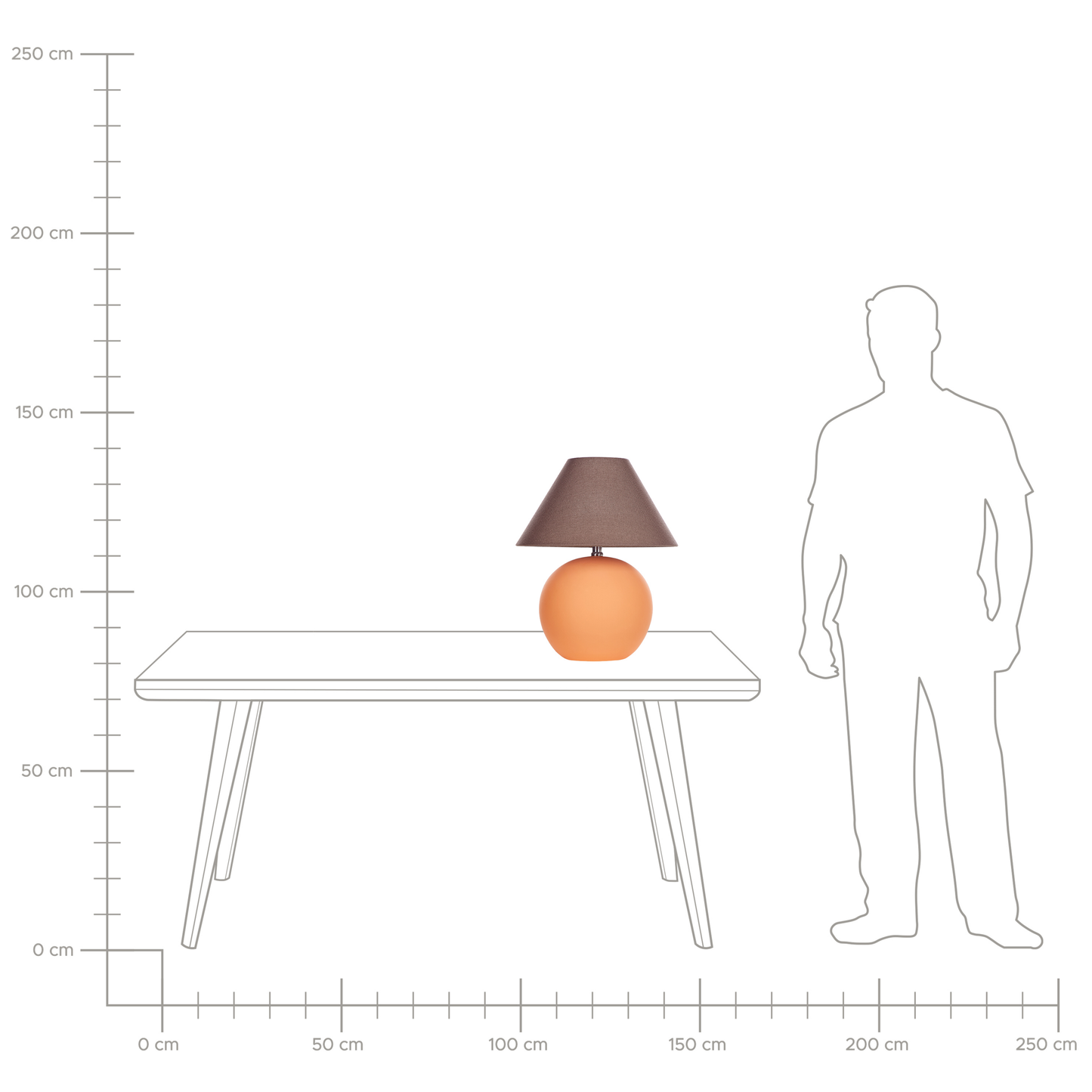 Tischleuchte LIMIA Keramik Orange