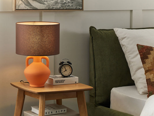 Tischleuchte LABRADA Keramik Orange