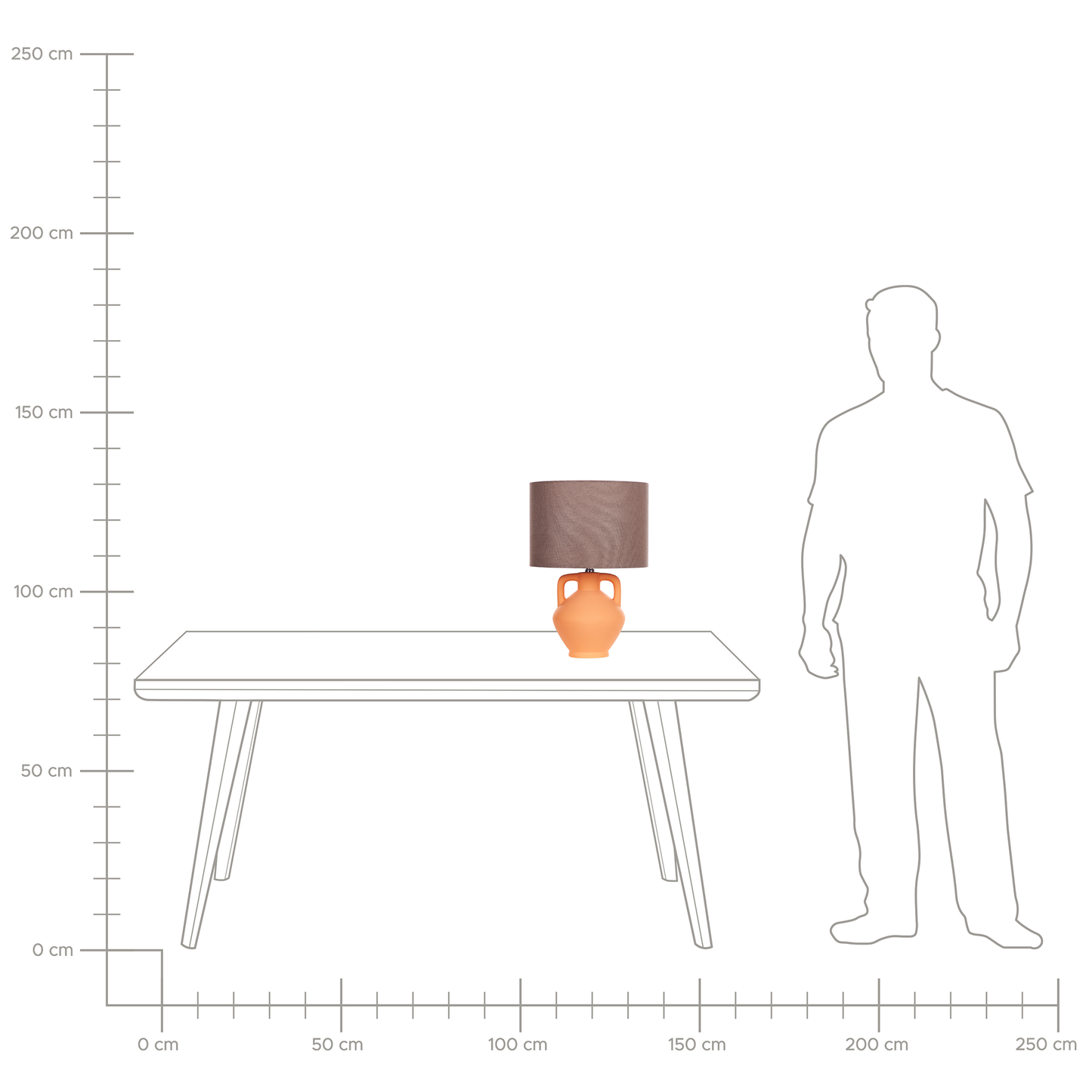 Tischleuchte LABRADA Keramik Orange