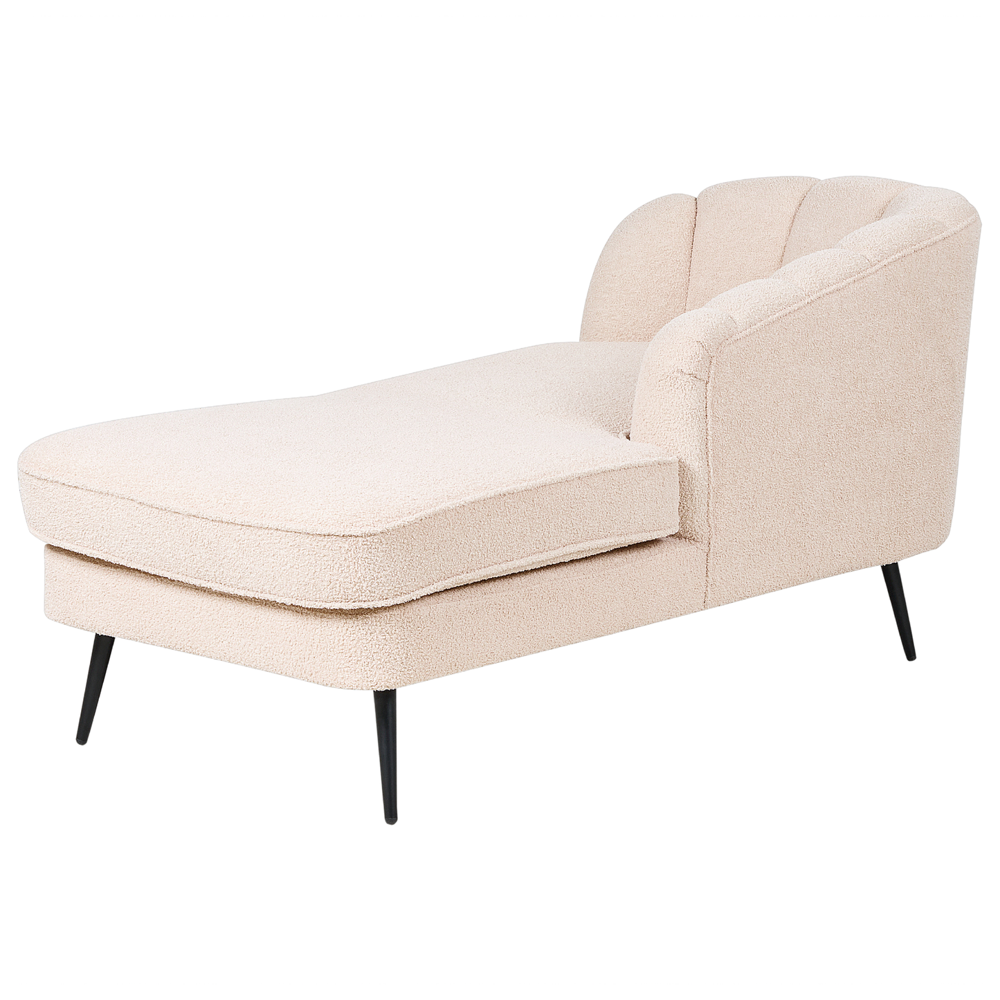 Chaiselongue Bouclé hellbeige linksseitig ALLIER