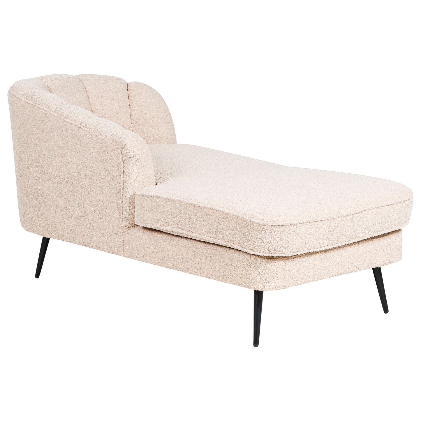 Chaiselongue Bouclé hellbeige rechtsseitig ALLIER