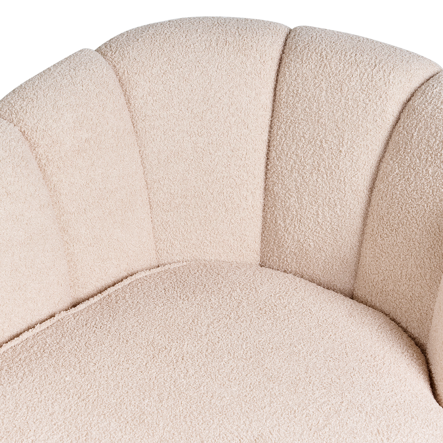 Chaiselongue Bouclé hellbeige rechtsseitig ALLIER