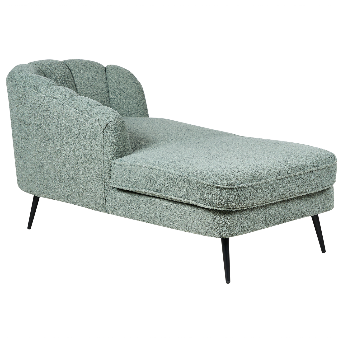 Chaiselongue Bouclé grün rechtsseitig ALLIER