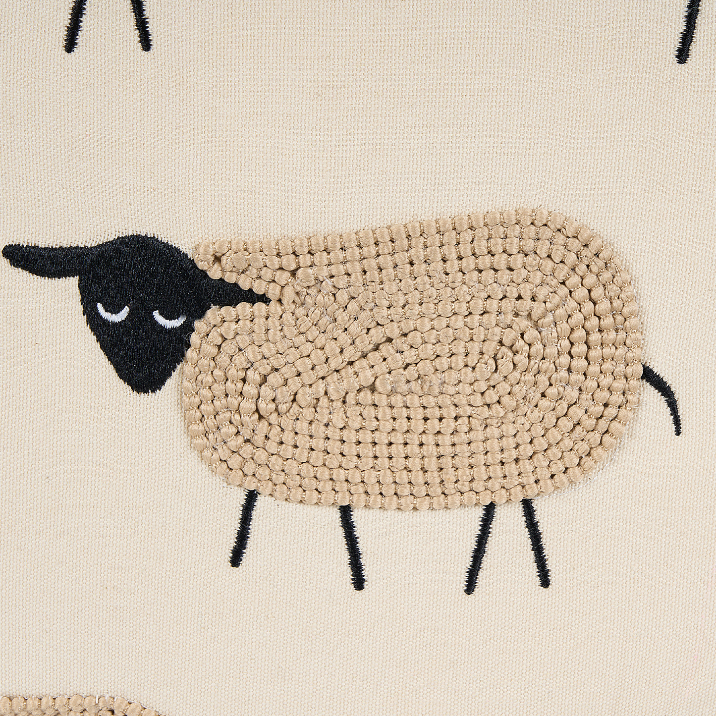 Dekokissen Tiermotiv Baumwolle beige bestickt mit Fransen 45 x 45 cm BANNU