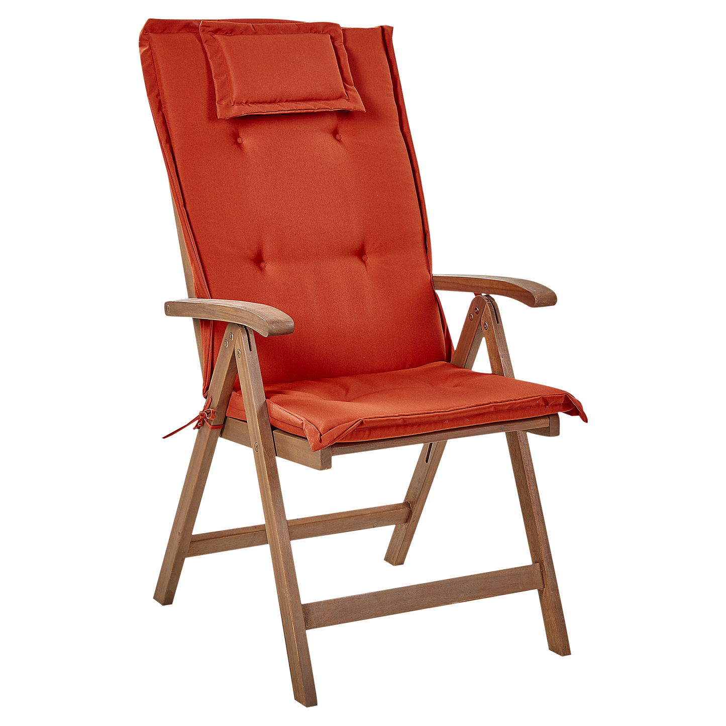 Set mit 2 Stühlen und Sitzkissen AMANTEA Akazienholz Rot