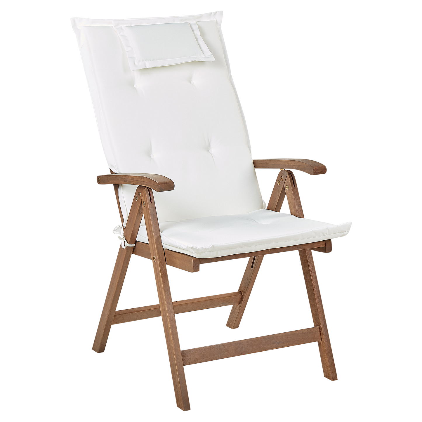 Set mit 2 Stühlen und Sitzkissen AMANTEA Akazienholz Cremeweiss