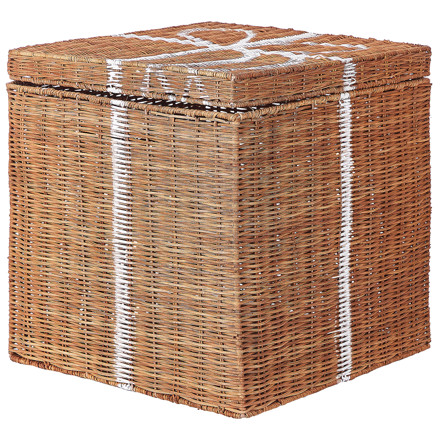 Aufbewahrungsbox Rattan braun / weiss 3er Set CADEAU