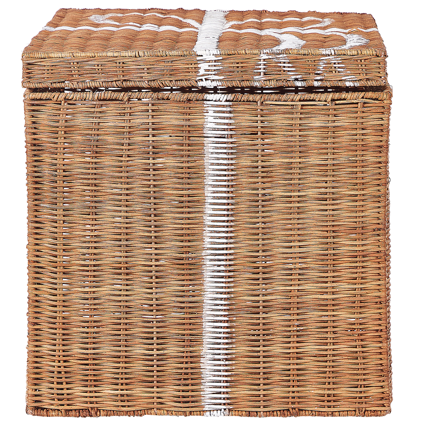 Aufbewahrungsbox Rattan braun / weiss 3er Set CADEAU