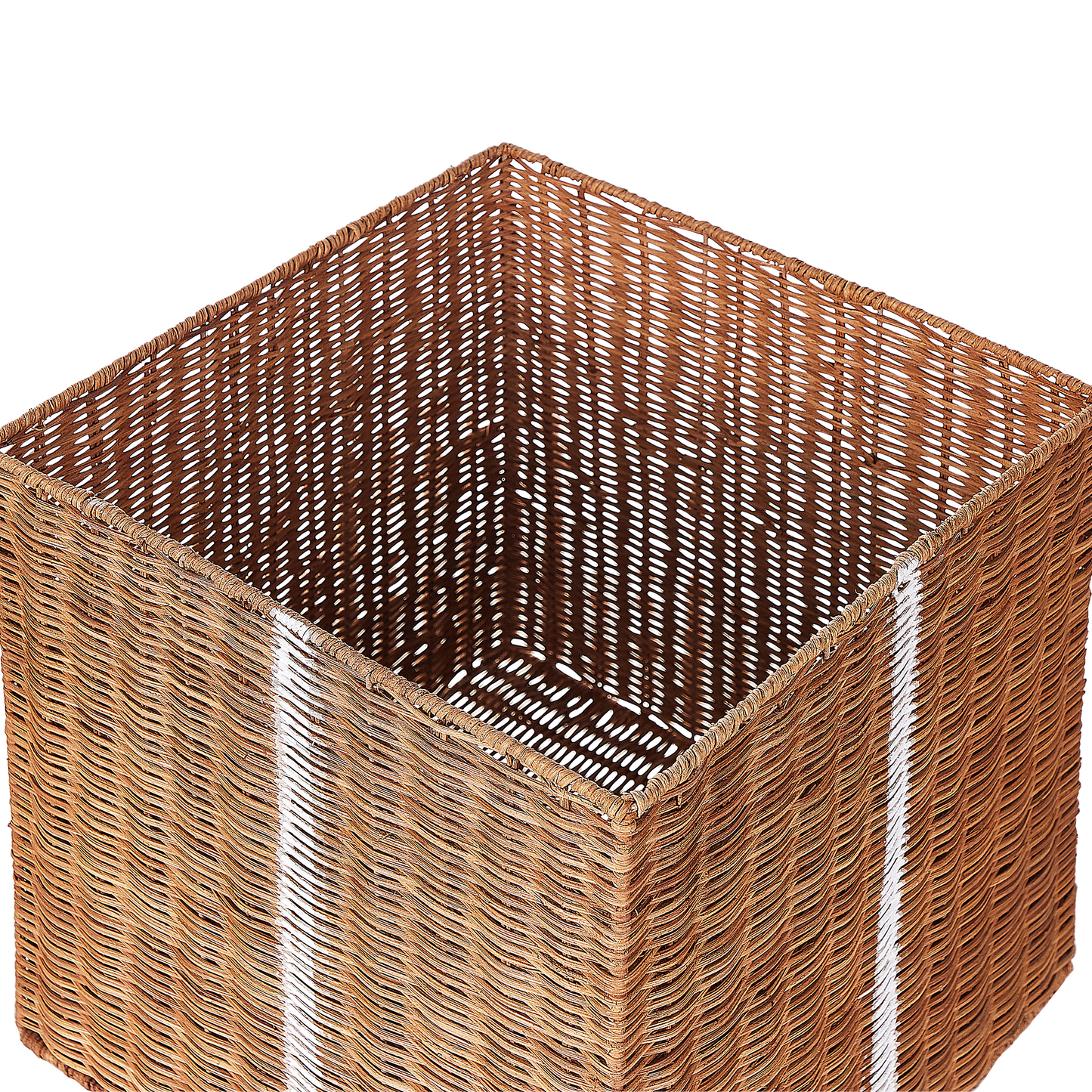 Aufbewahrungsbox Rattan braun / weiss 3er Set CADEAU
