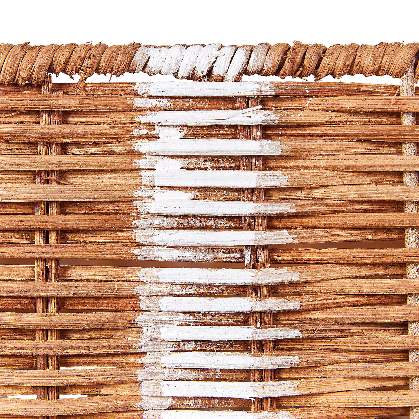 Aufbewahrungsbox Rattan braun / weiss 3er Set CADEAU