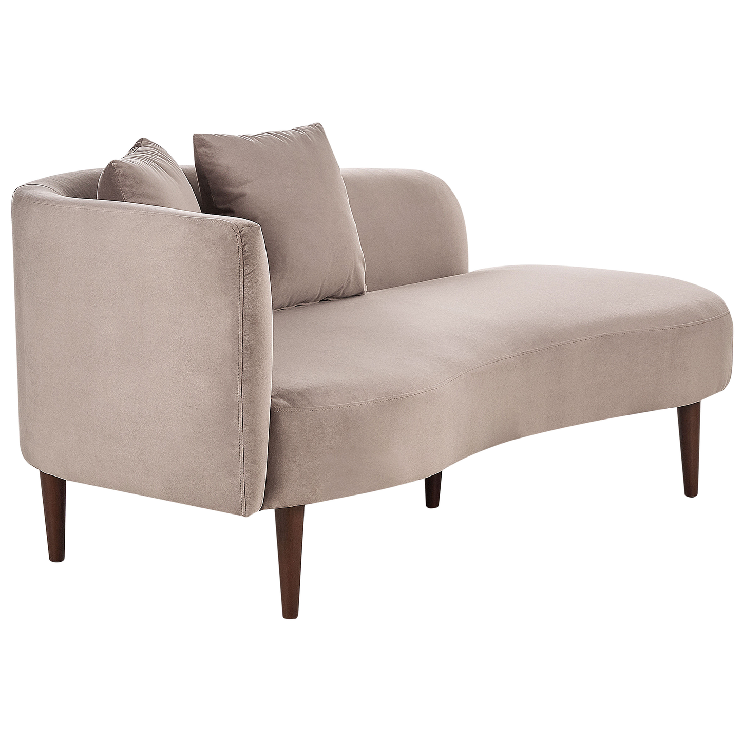 Chaiselongue Samtstoff taupe linksseitig CHAUMONT