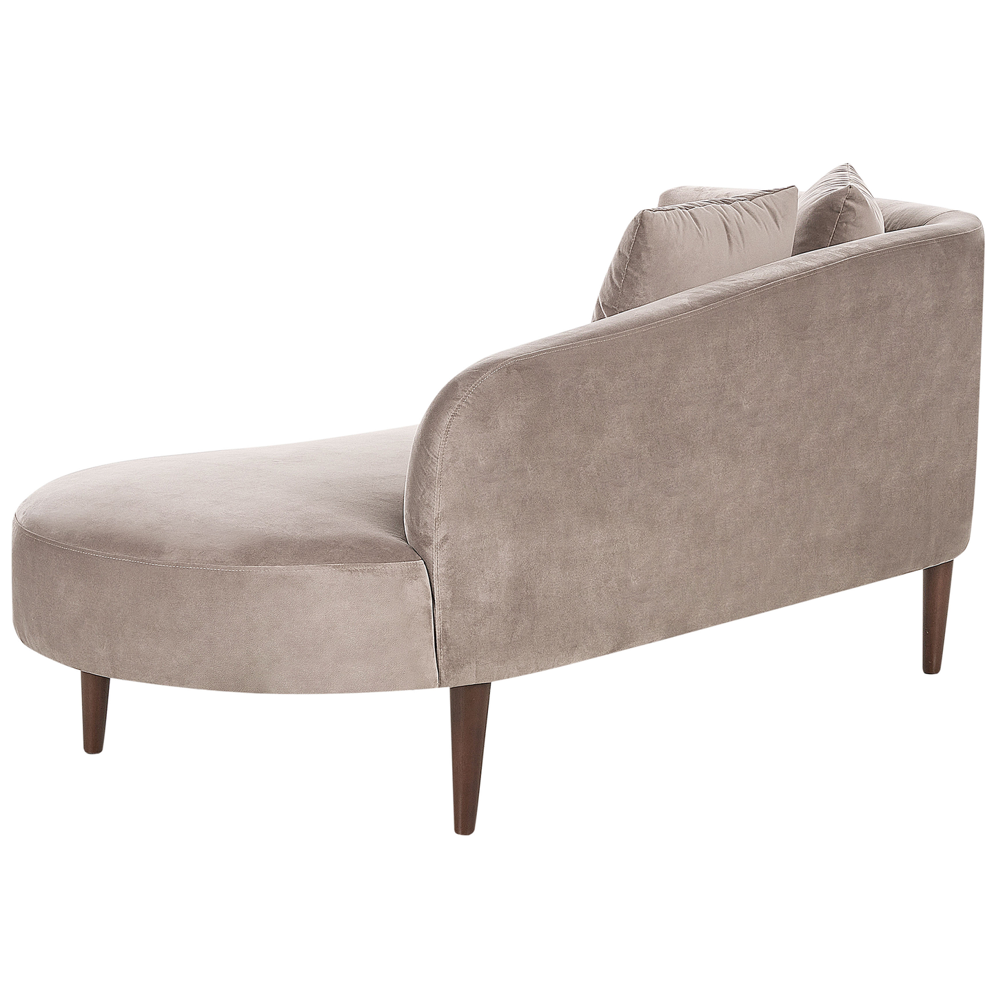Chaiselongue Samtstoff taupe linksseitig CHAUMONT