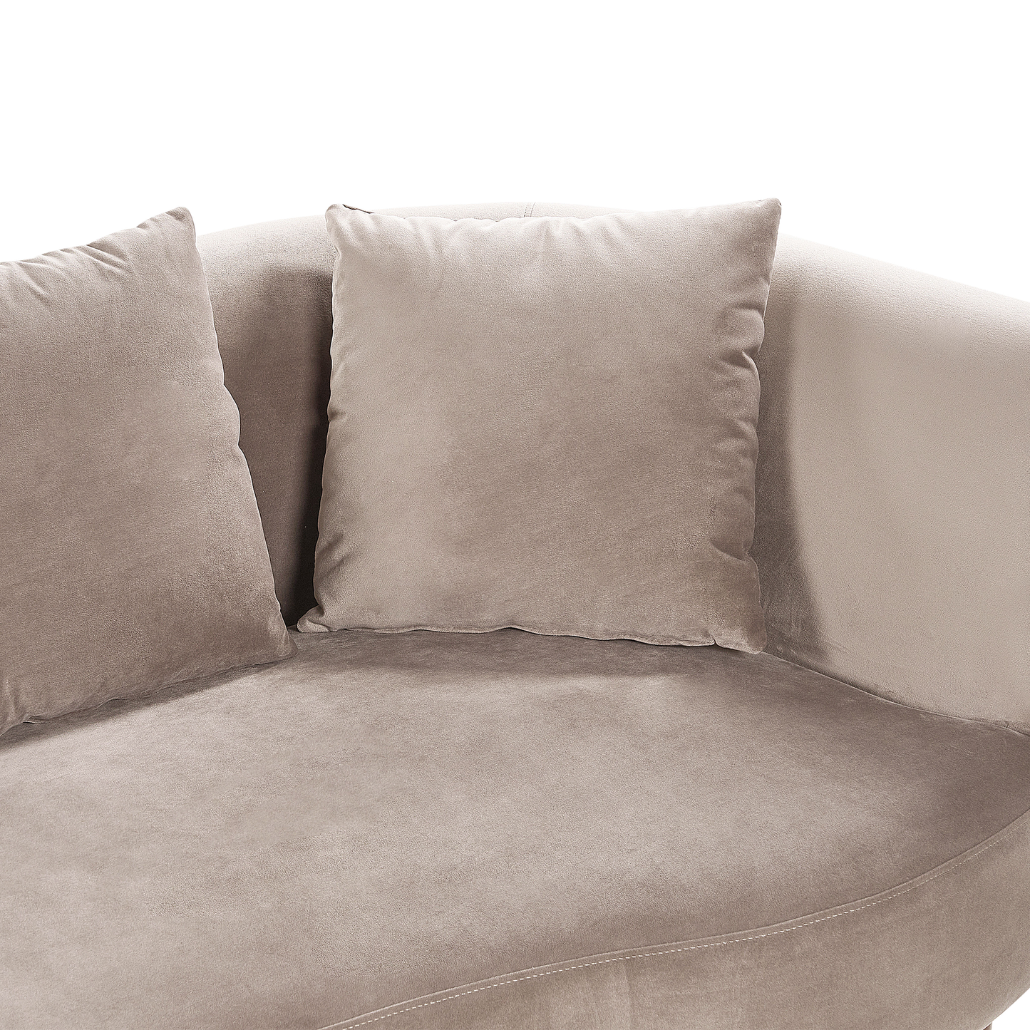 Chaiselongue Samtstoff taupe rechtsseitig CHAUMONT