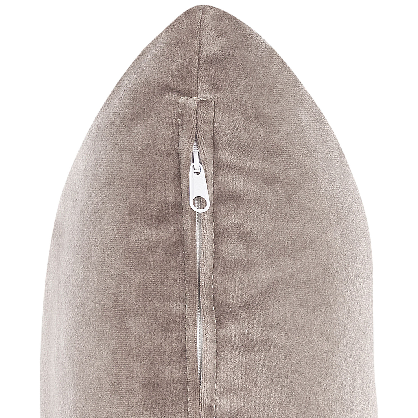 Chaiselongue Samtstoff taupe rechtsseitig CHAUMONT