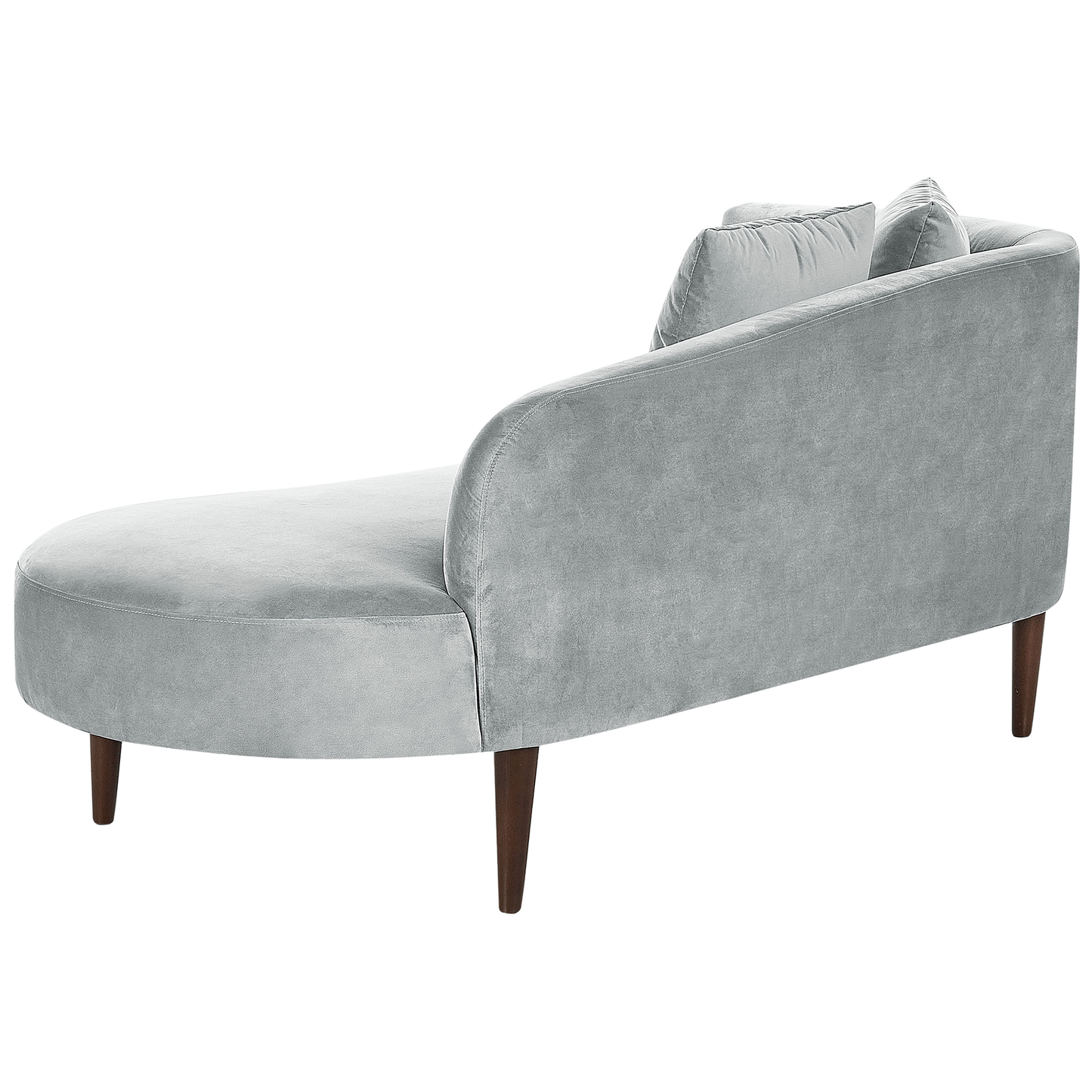 Chaiselongue Samtstoff hellgrau linksseitig CHAUMONT