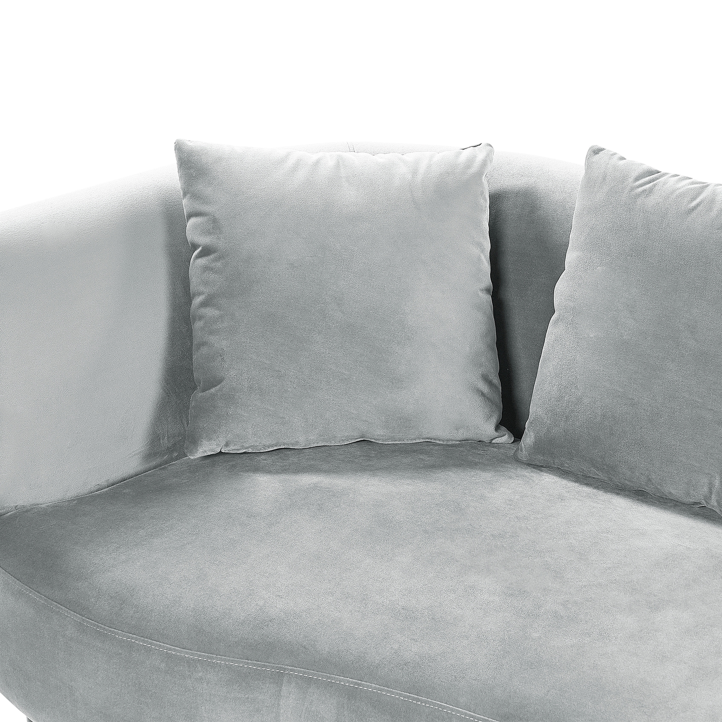 Chaiselongue Samtstoff hellgrau linksseitig CHAUMONT