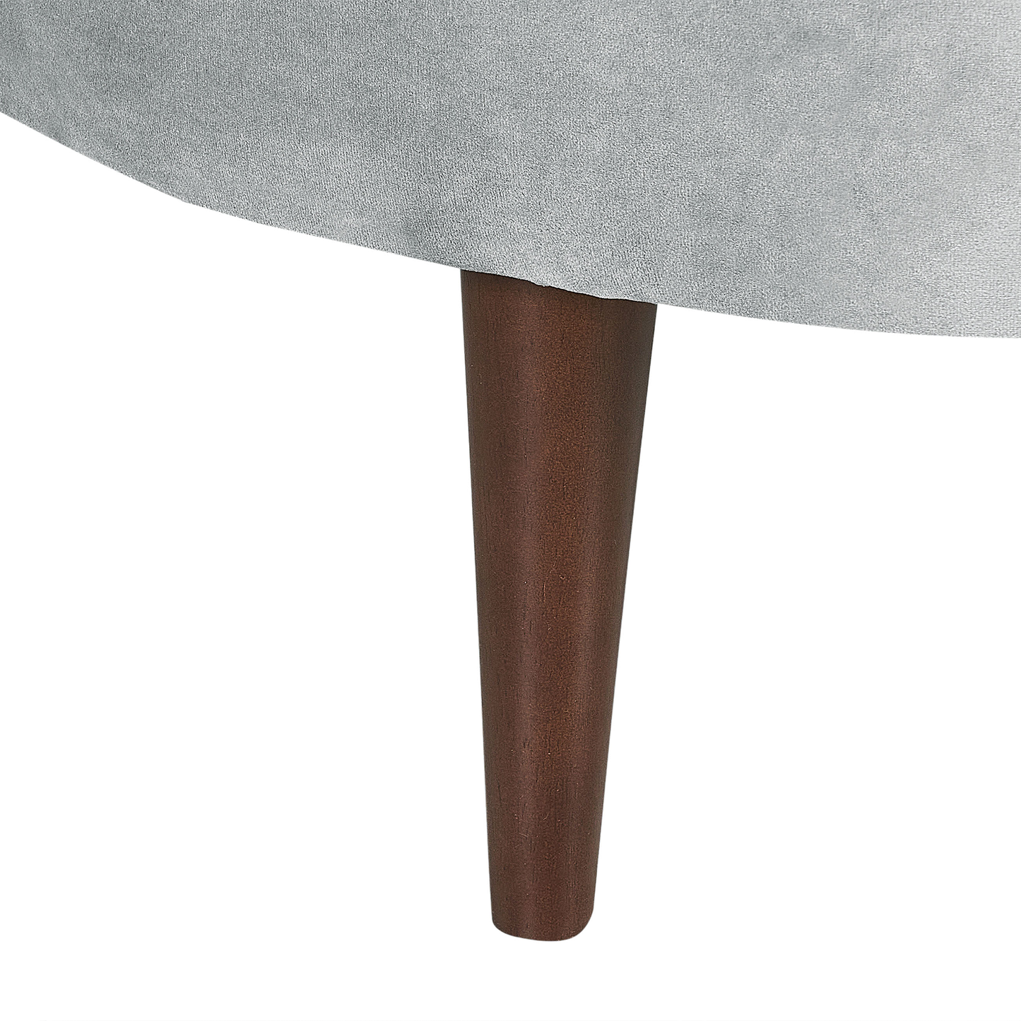 Chaiselongue Samtstoff hellgrau linksseitig CHAUMONT