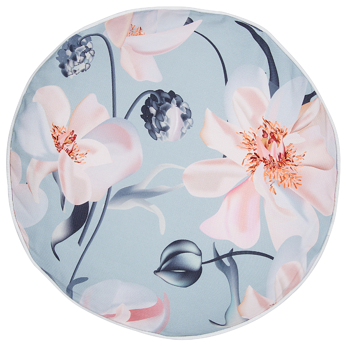 Gartenkissen 2er Set APRICALE Blumenmuster 40 x 40 cm Blau