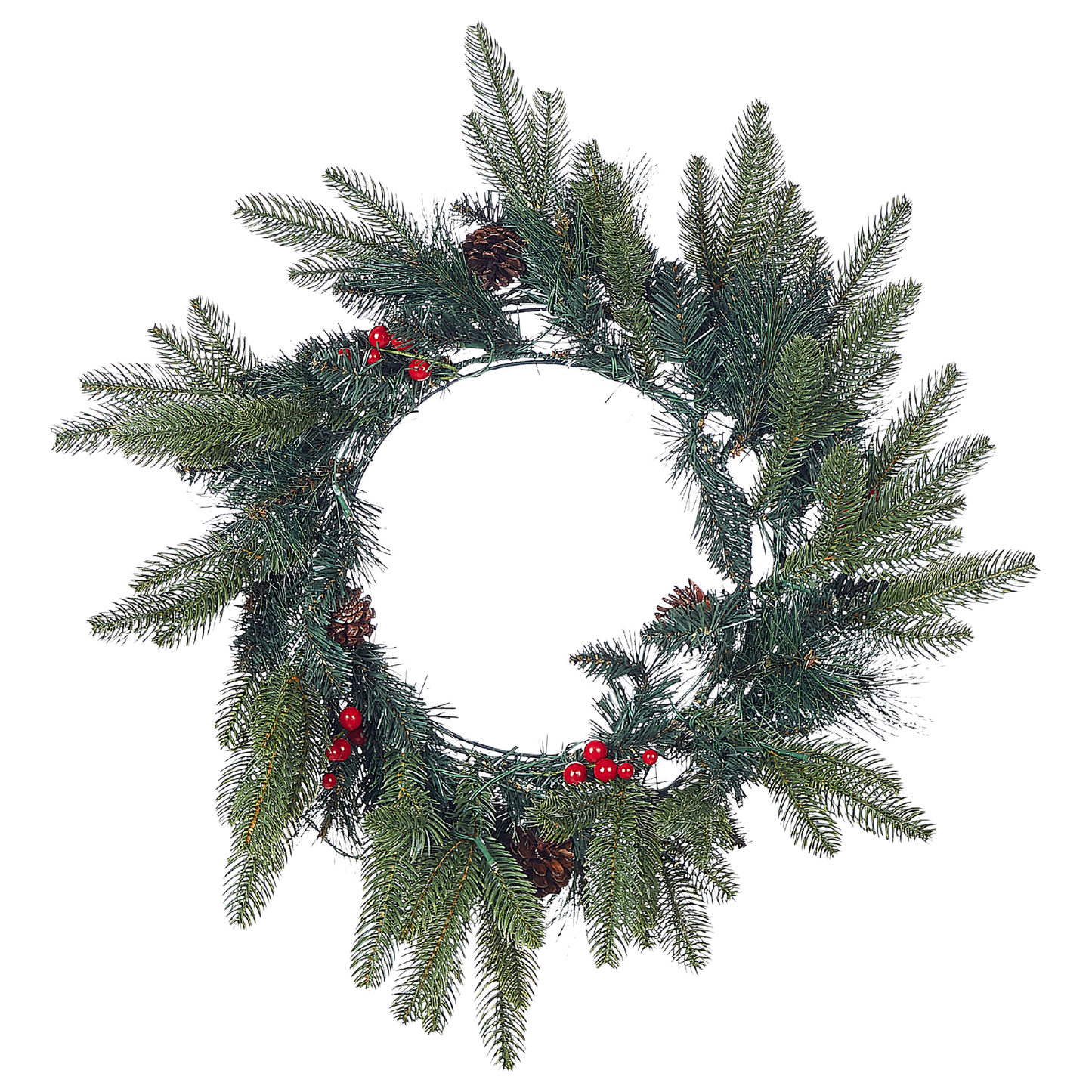 Dekokranz grün mit LED-Beleuchtung Zapfen ⌀ 50 cm WHITEHORN