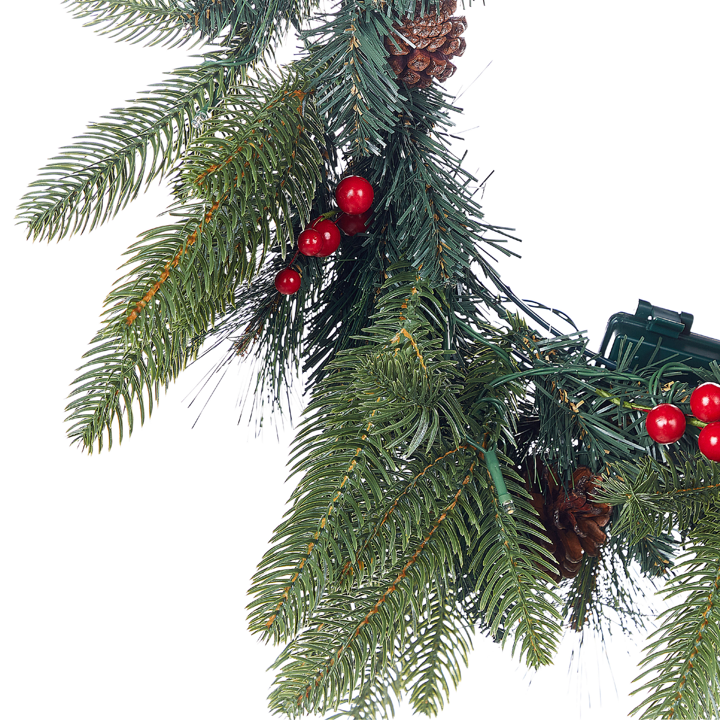 Dekokranz grün mit LED-Beleuchtung Zapfen ⌀ 50 cm WHITEHORN