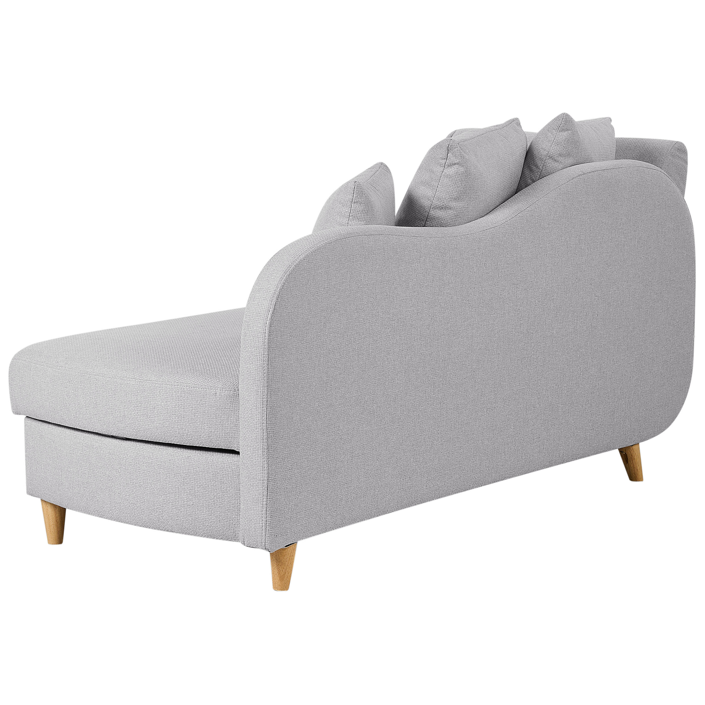 Chaiselongue Leinenoptik hellgrau mit Bettkasten linksseitig MERI II