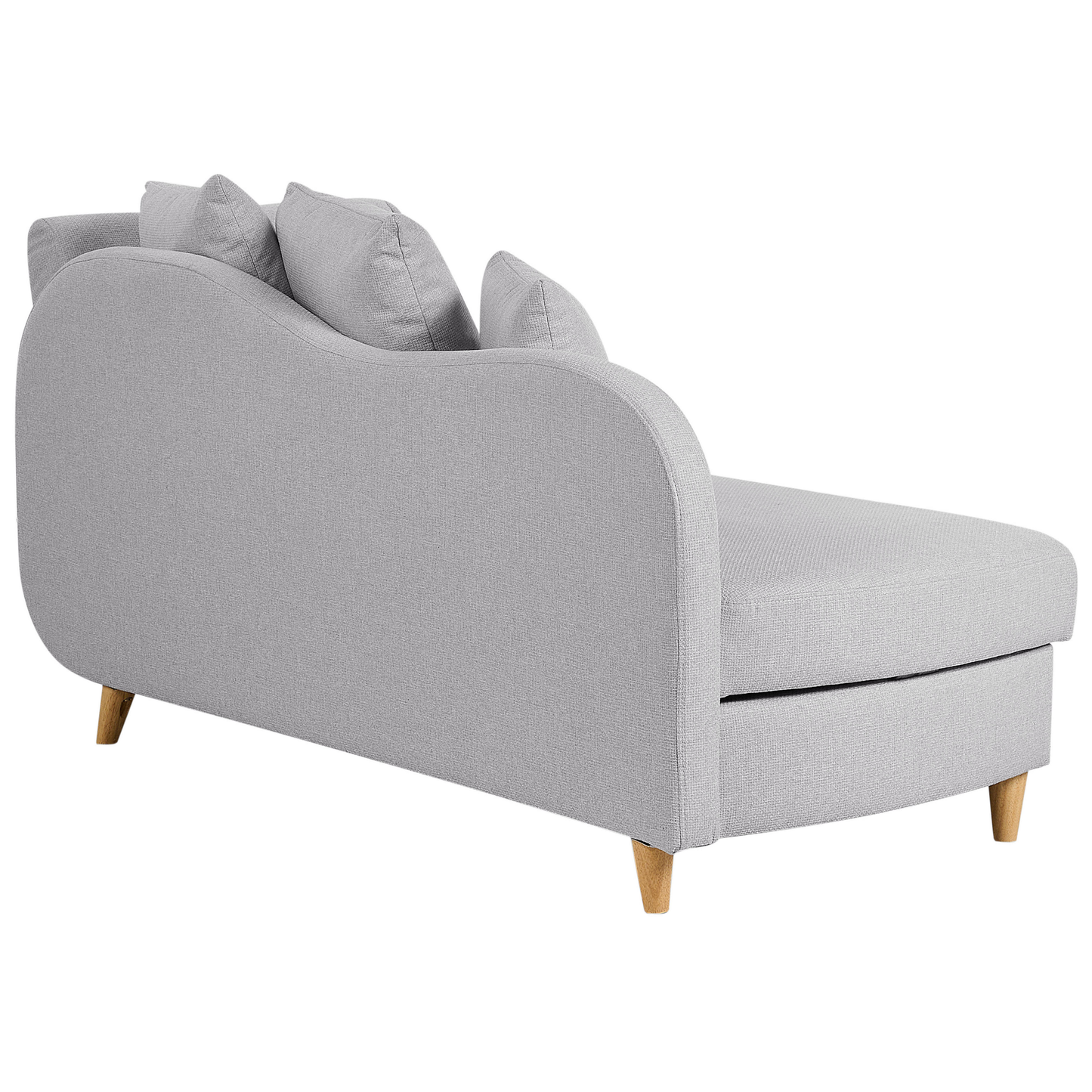Chaiselongue Leinenoptik hellgrau mit Bettkasten rechtsseitig MERI II