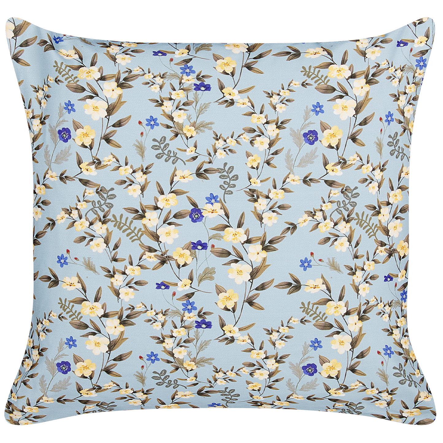 Gartenkissen 2er Set VALLORIA Blumenmuster 45 x 45 cm Blau