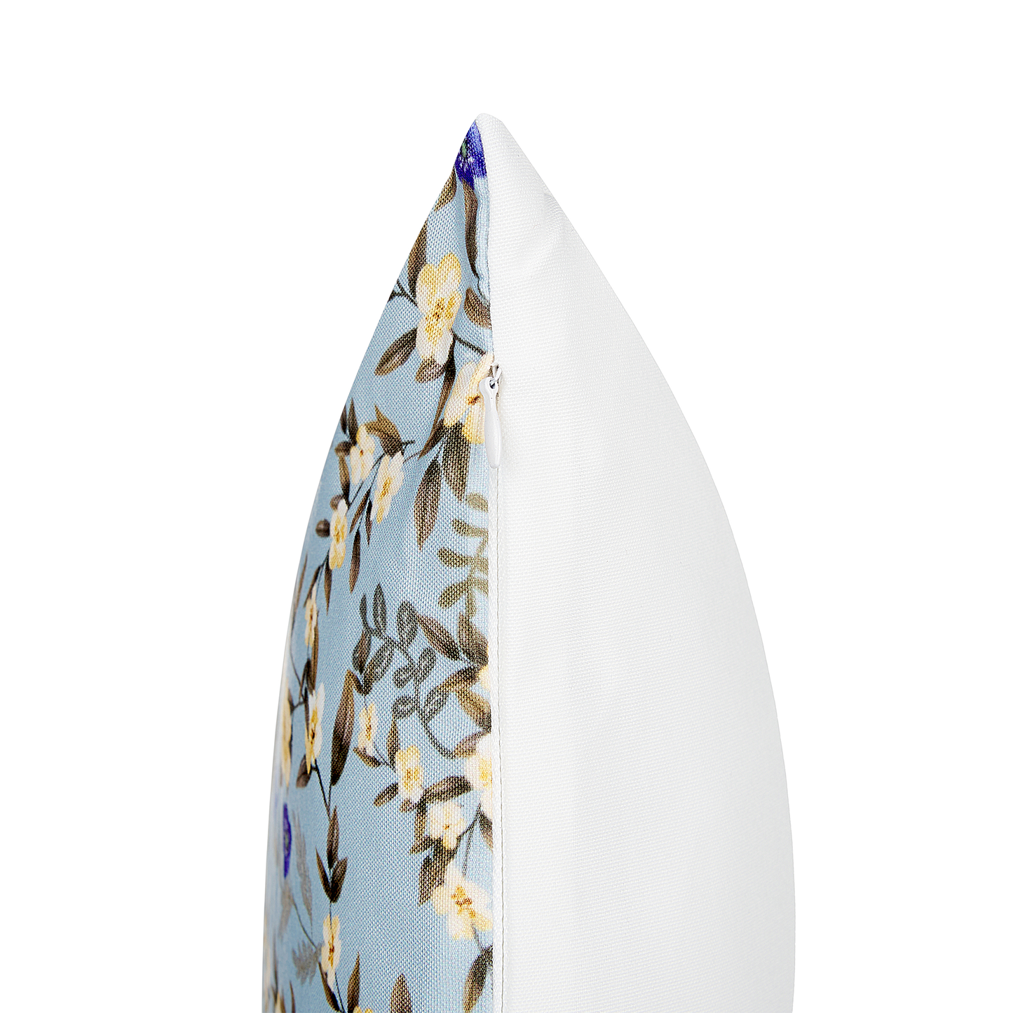 Gartenkissen 2er Set VALLORIA Blumenmuster 45 x 45 cm Blau