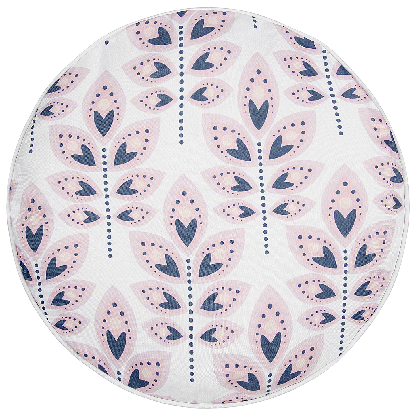 Gartenkissen 2er Set TORRETTA Pflanzenmuster 40 x 40 cm Creme