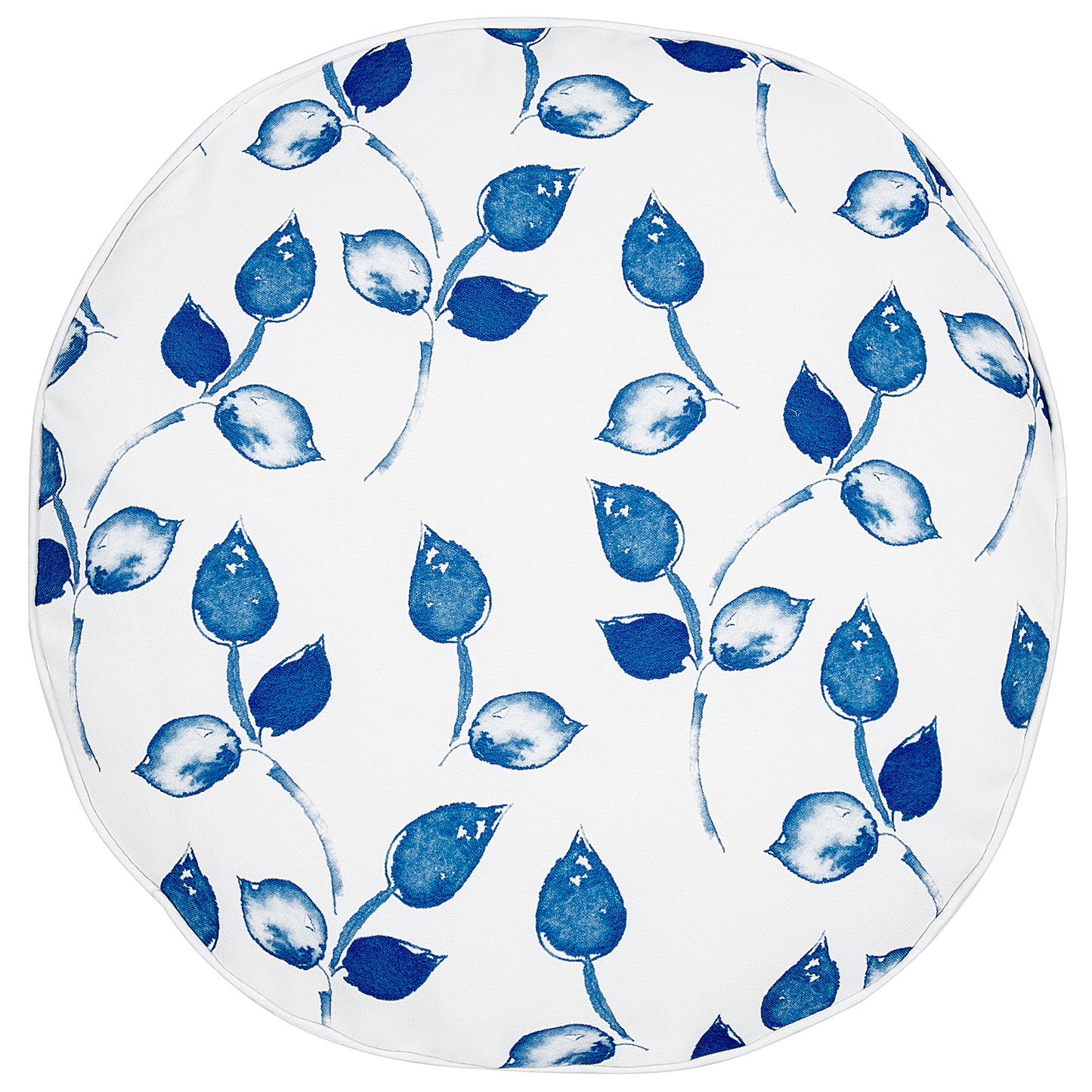 Gartenkissen 2er Set TORBORA Pflanzenmuster 40 x 40 cm Weiss Blau