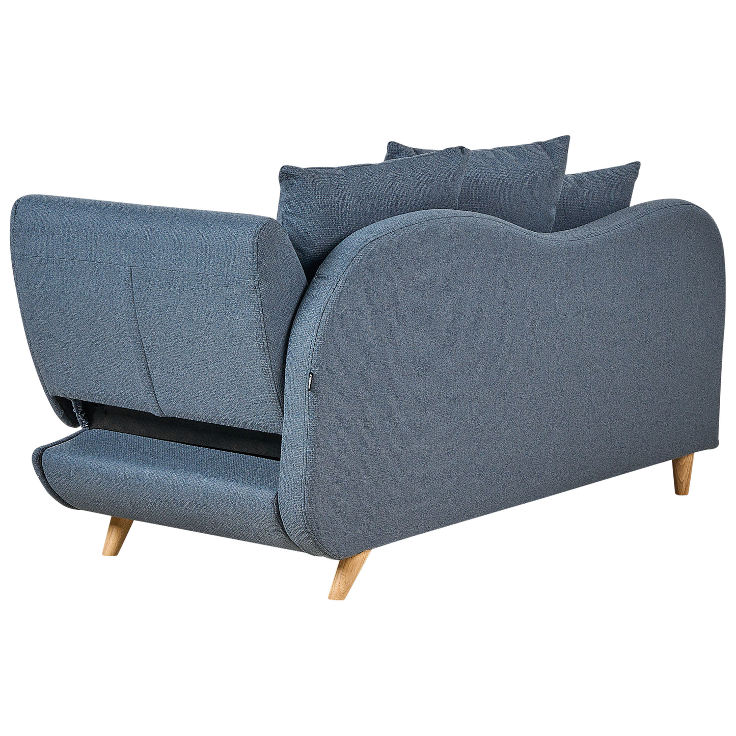 Chaiselongue Leinenoptik dunkelblau mit Bettkasten rechtsseitig MERI II
