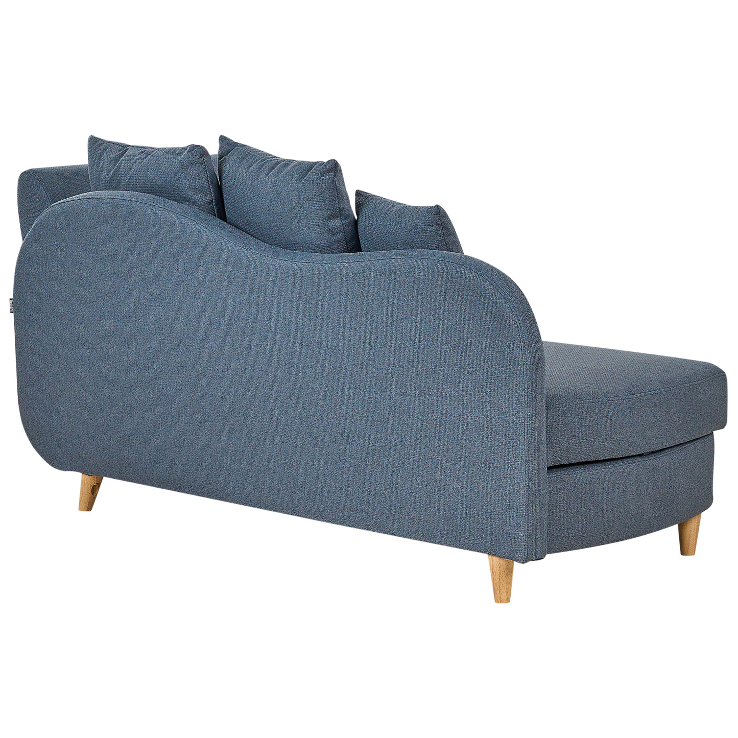 Chaiselongue Leinenoptik dunkelblau mit Bettkasten rechtsseitig MERI II