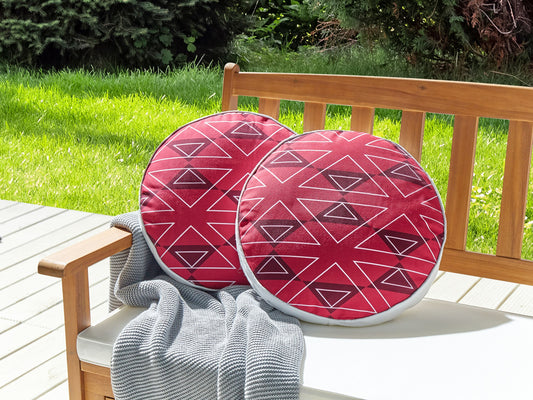 Gartenkissen 2er Set MEZZANO Geometrisches Muster 40 x 40 cm Rosa