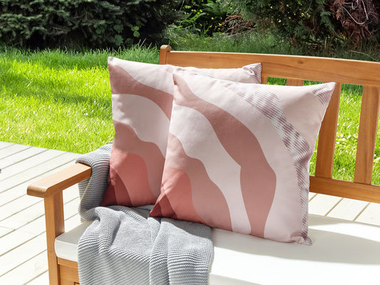 Gartenkissen 2er Set CAMPEI Abstraktes Muster 45 x 45 cm Rosa