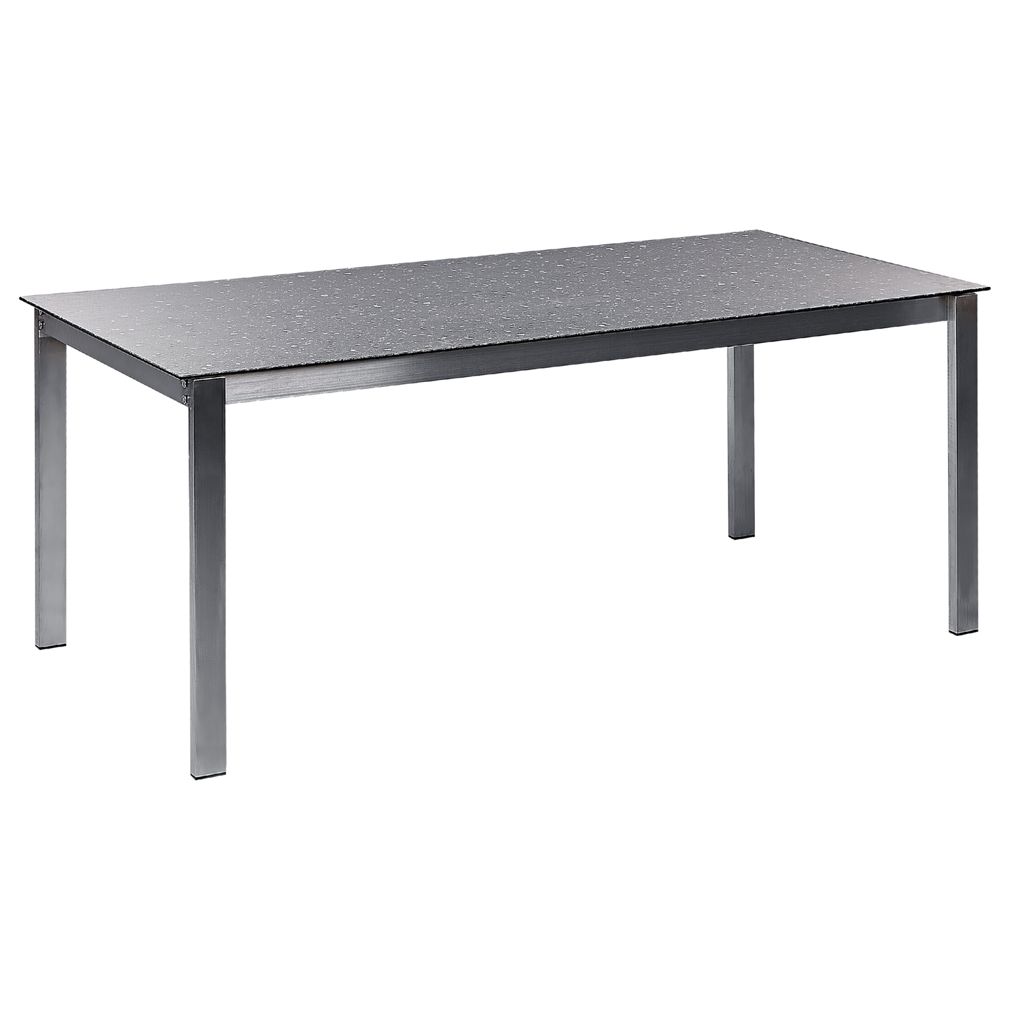 Gartenmöbel Set 6-Sitzer COSOLETO/GROSSETO Sicherheitsglas Granit Optik Schwarz