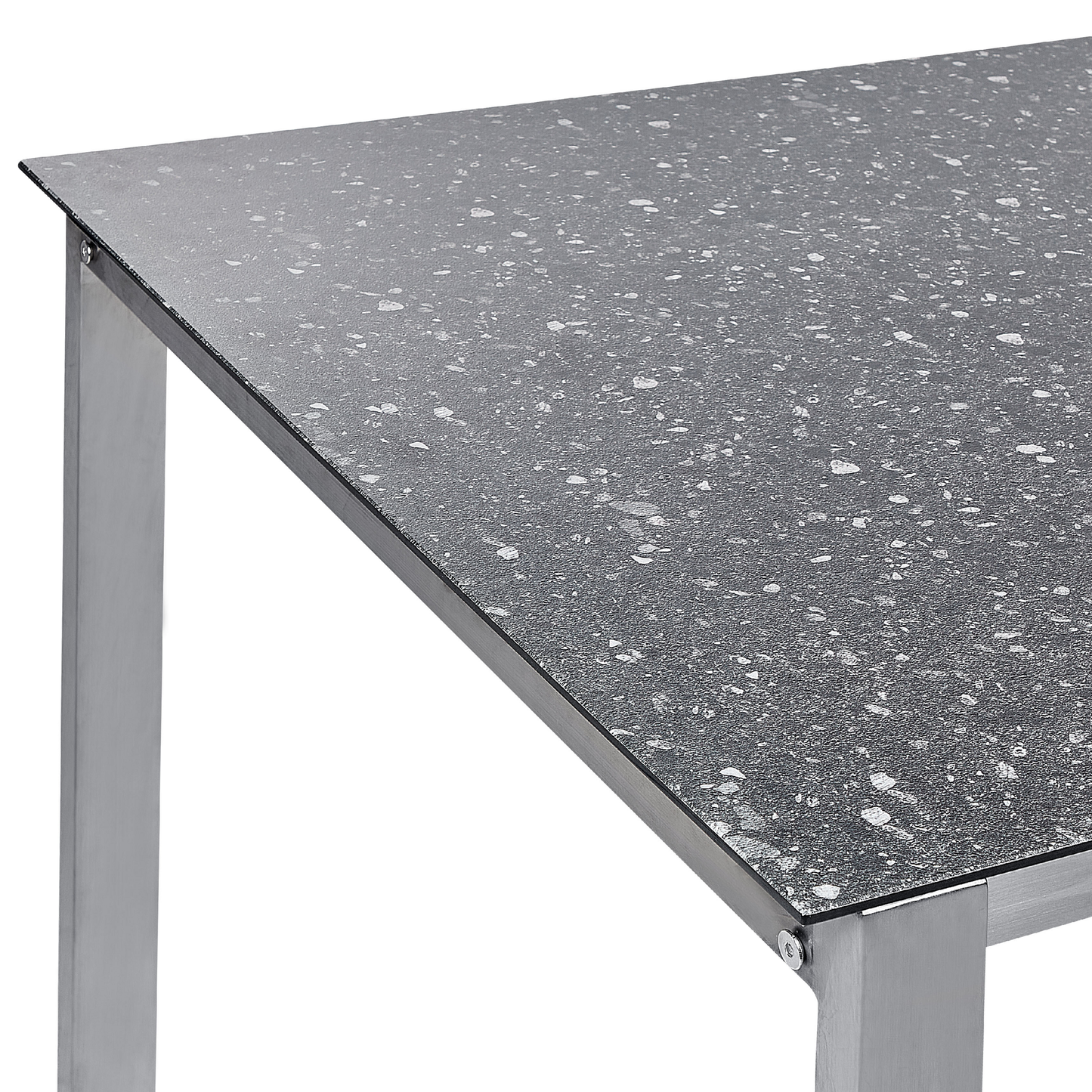 Gartenmöbel Set 4-Sitzer COSOLETO/GROSSETO Sicherheitsglas Granit Optik Schwarz