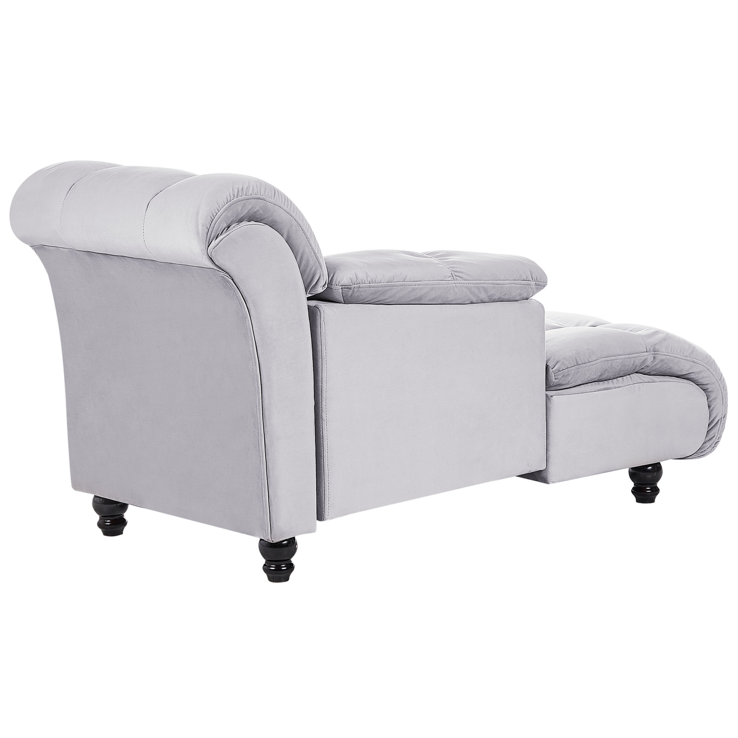 Chaiselongue Samtstoff hellgrau rechtsseitig LORMONT