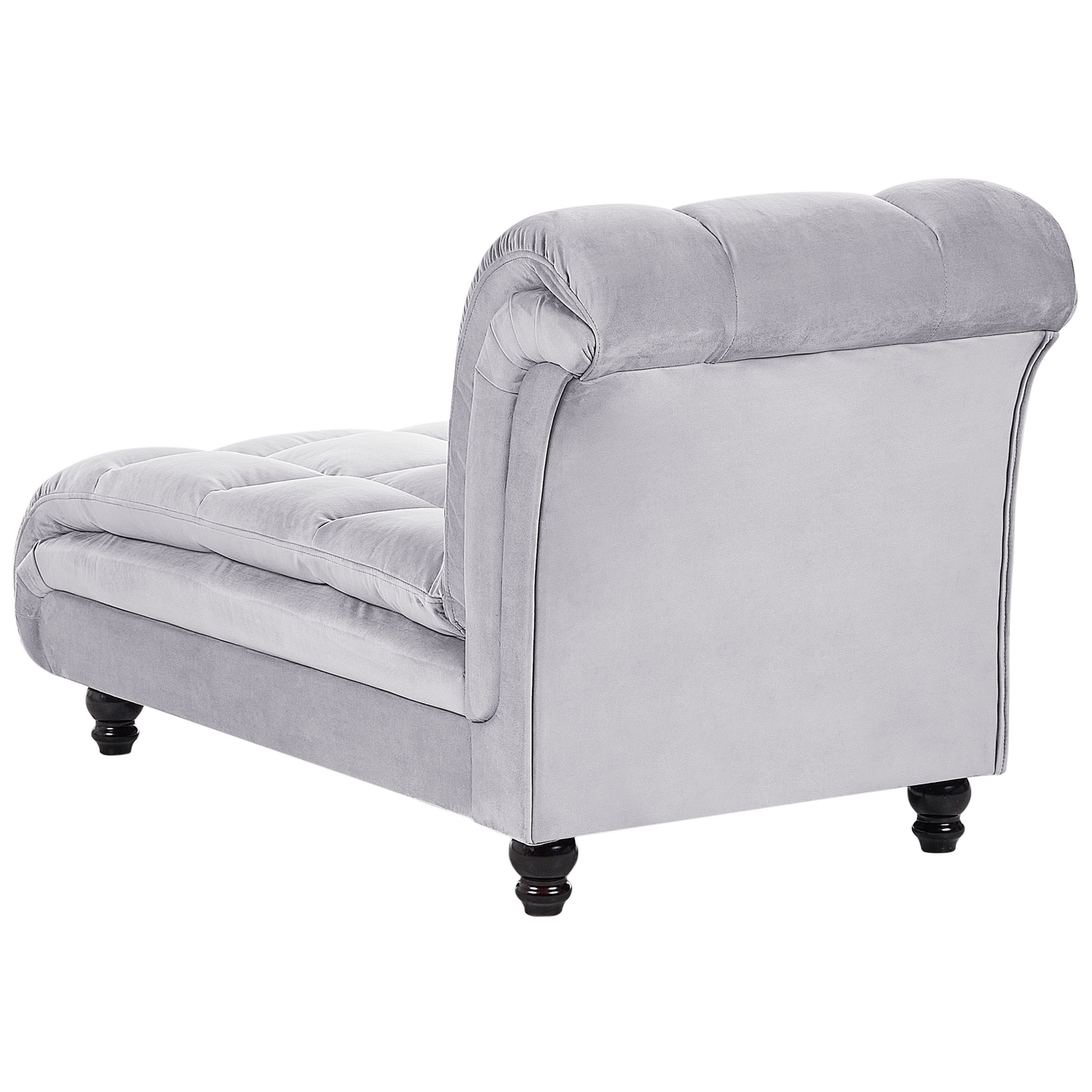 Chaiselongue Samtstoff hellgrau rechtsseitig LORMONT